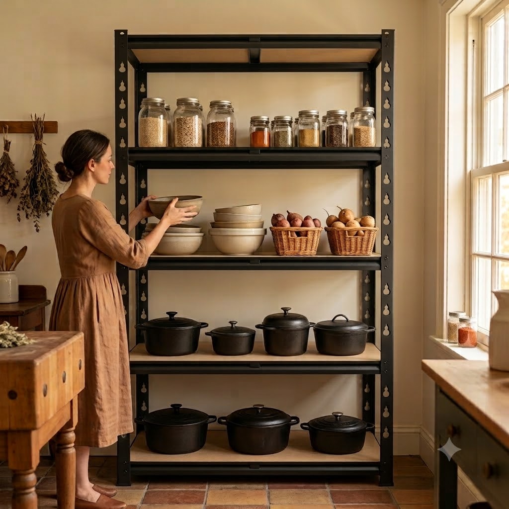 スリム5段メタルシェルフユニット、27.6x11.8x59. - Food Storage No Pantry のレビューと価格