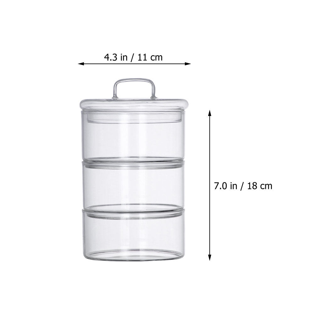 1セットクリアガラス保存容器サラダサービング容器積み重ね可能 - Food Storage Glass Containers のレビューと価格