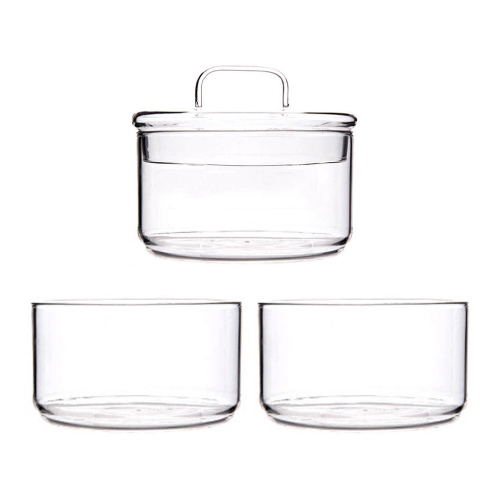 1セットクリアガラス保存容器サラダサービング容器積み重ね可能 - Food Storage Glass Containers のレビューと価格