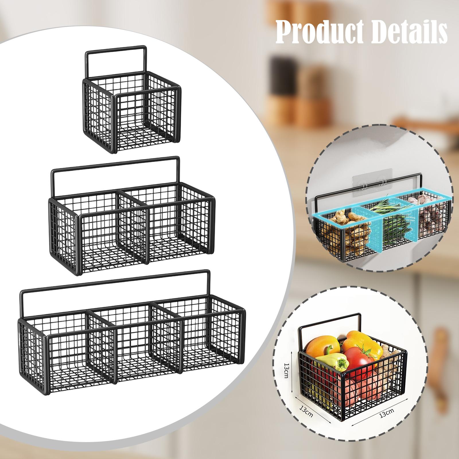 壁掛け式収納バスケット、パントリー整理用金属製ワイヤーオーガ - Food Storage No Pantry のレビューと価格