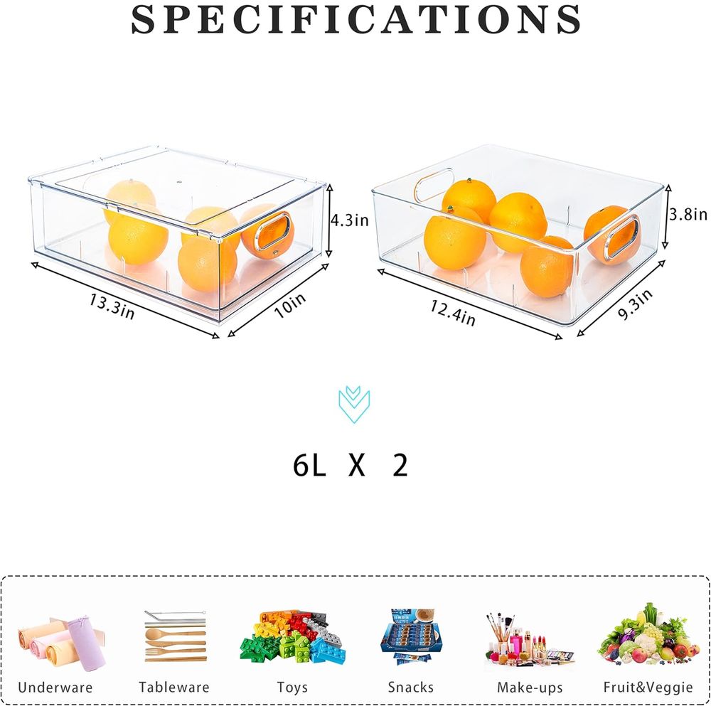 クリアリッジプルアウトスタッカブル冷蔵庫オーガナイザービン、 - Food Storage Without Pantry のレビューと価格
