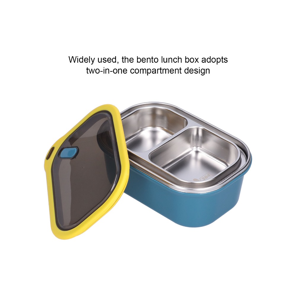 厚いステンレス製漏れ防止食品容器 1.2L 2コンパートメン - Food Storage Hot Box のレビューと価格