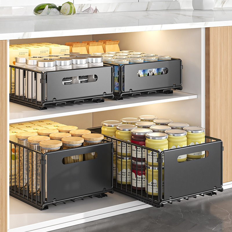 キッチンキャビネット用スライドアウト収納バスケット、スパイス - Food Storage Without Pantry のレビューと価格