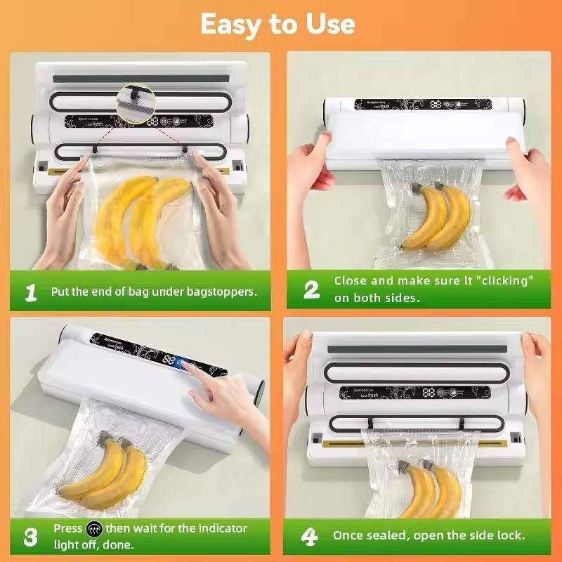食品保存真空シーラーマシン 75KPA 強力吸引 乾湿両用モ - Food Storage Vacuum Bags のレビューと価格