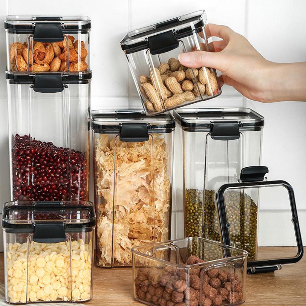 透明な冷蔵庫用保存容器（蓋付き）、BPAフリー、積み重ね可能 - Stackable Pantry Bin のレビューと価格