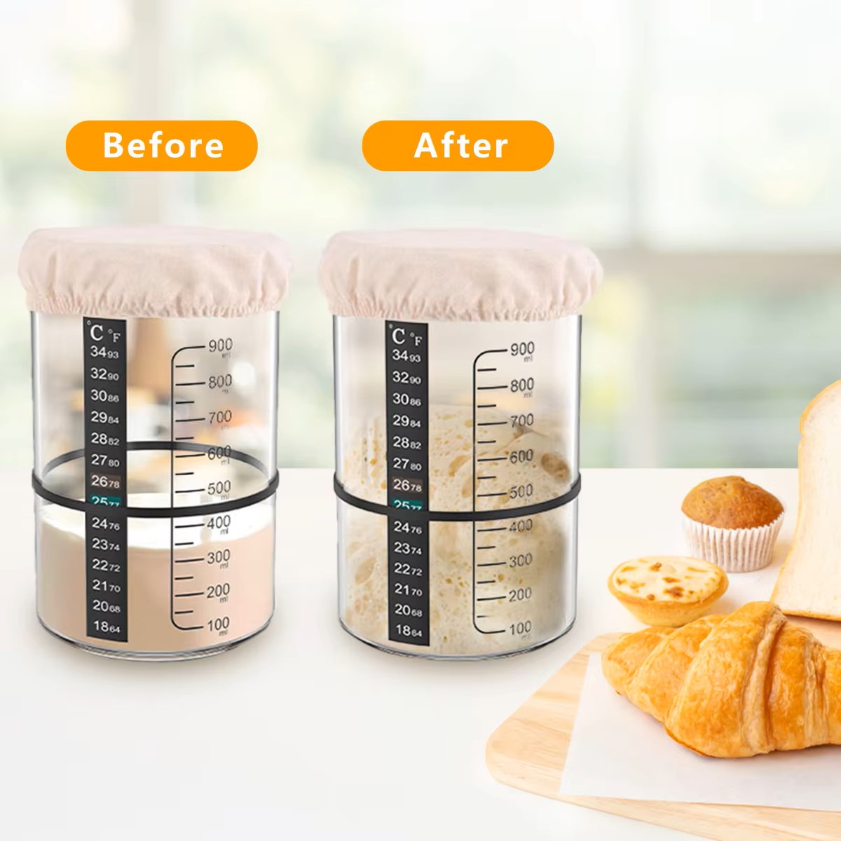1500/900ml サワードウスタータージャーセット 透明 - Food Storage Glass Containers のレビューと価格
