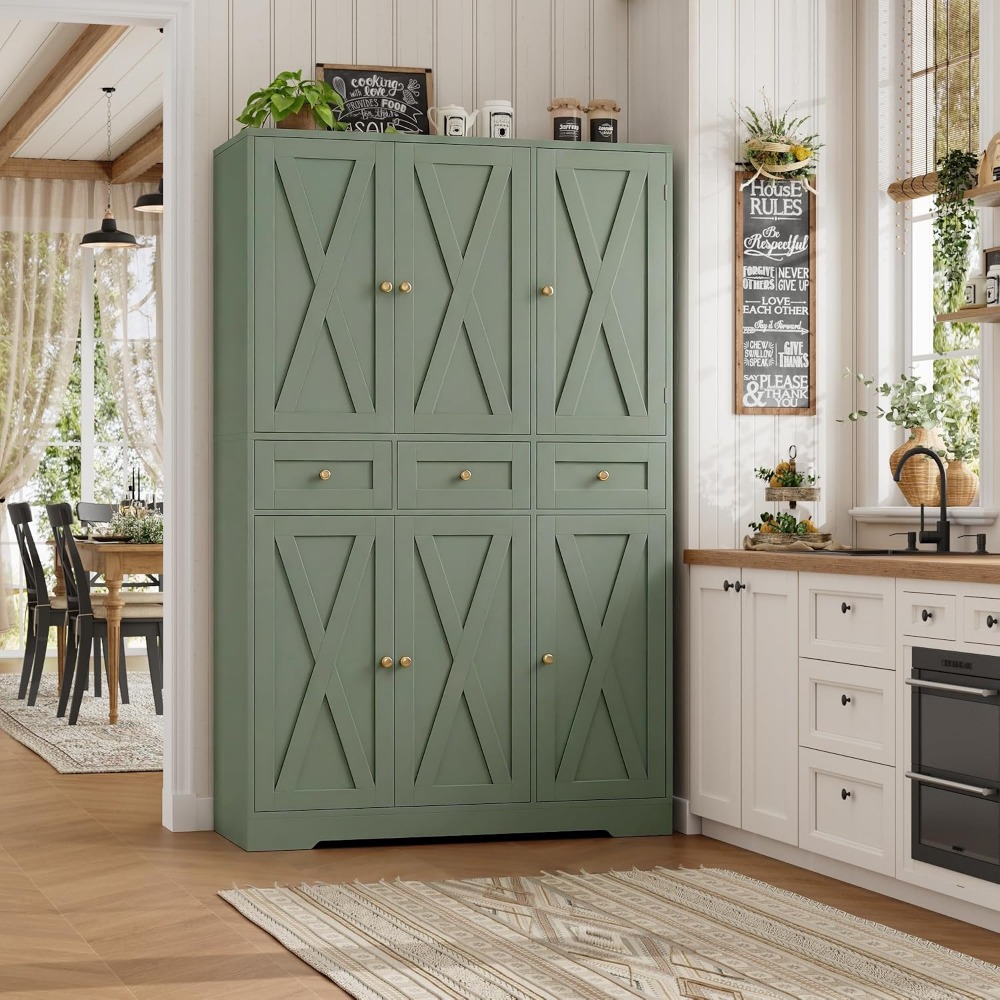 HOSTACK 67インチ ファームハウスキッチンパントリー - Food Storage Without Pantry のレビューと価格
