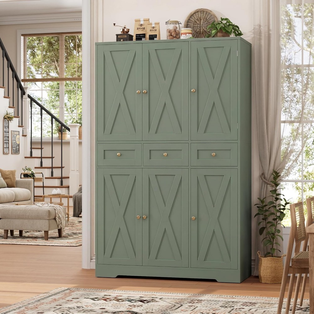 HOSTACK 67インチ ファームハウスキッチンパントリー - Food Storage Without Pantry のレビューと価格