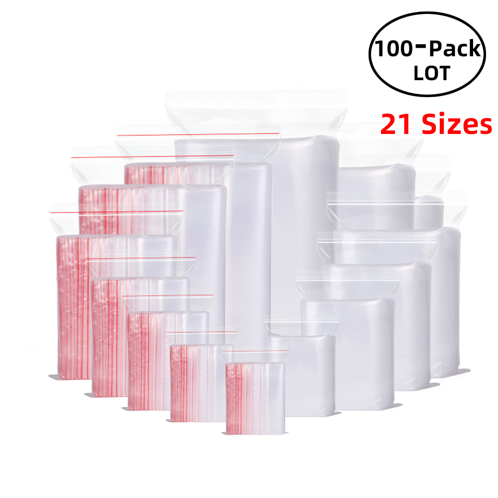 100 ピース/パック再密封可能なジップロックバッグセルフシ - Food Storage Vacuum Bags のレビューと価格