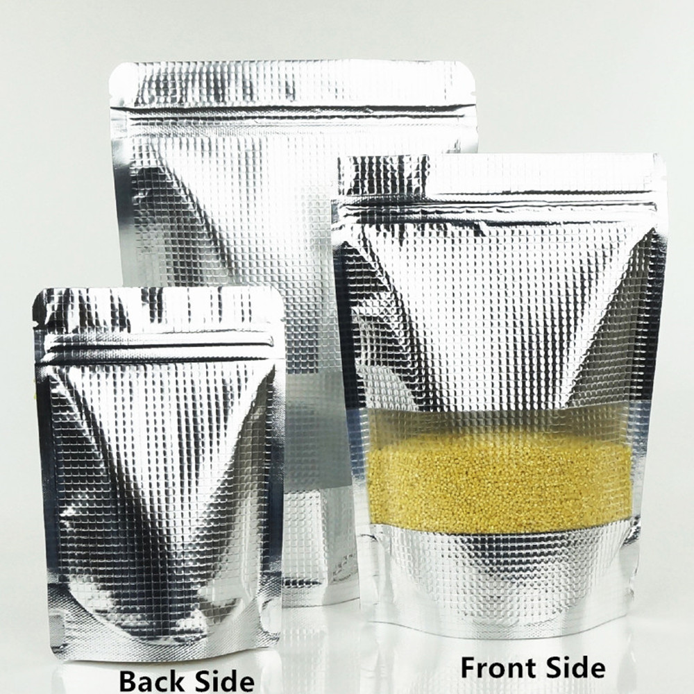 シルバーアルミニウムコーティングされたテクスチャードマットウ - Food Storage Bags Zip Lock Pouch のレビューと価格