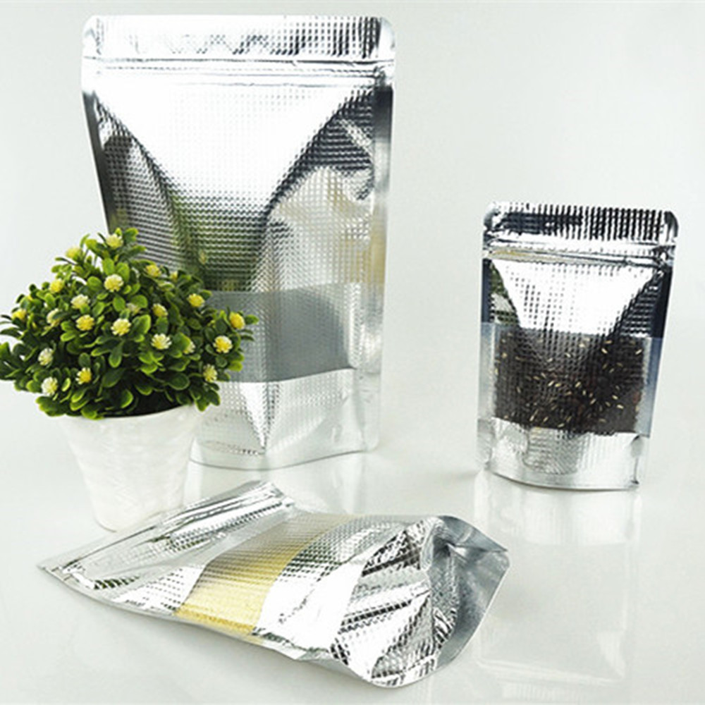 シルバーアルミニウムコーティングされたテクスチャードマットウ - Food Storage Bags Zip Lock Pouch のレビューと価格