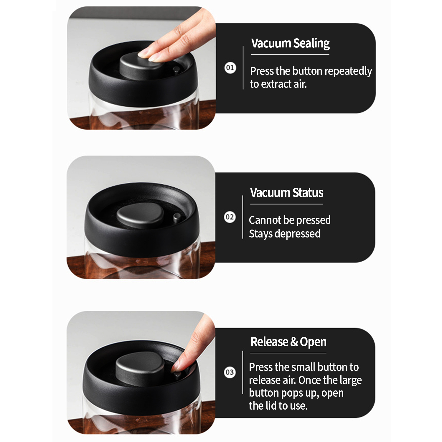 OANKR 真空コーヒーキャニスター 500ml 900ml - Food Storage Glass Containers のレビューと価格