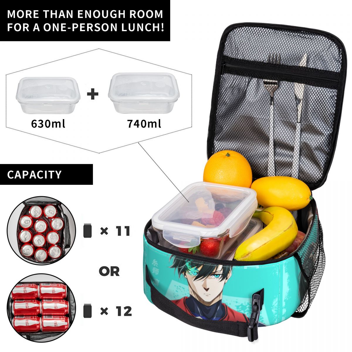アニメブルーロック製品断熱ランチトートバッグ仕事用収納食品ボ - Lock And Lock Food Storage のレビューと価格