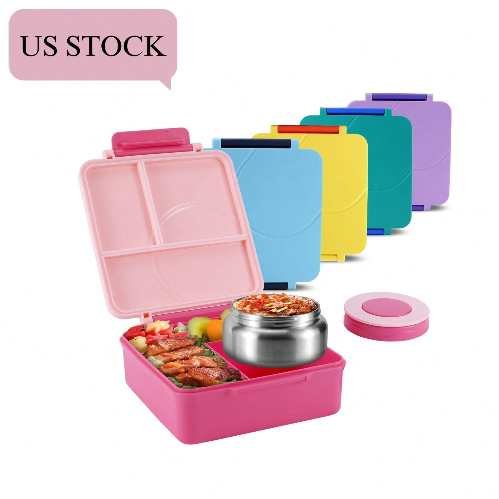漏れ防止弁当箱 モダンでかわいい子供用食品保存容器 ピンク  - Food Storage Hot Box のレビューと価格