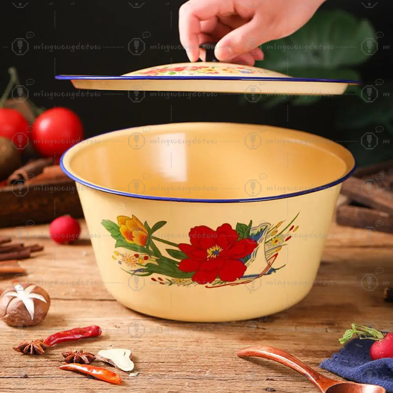 食品保存容器 エナメル製ボウル クラシック ヴィンテージ エ - Food Storage Yellow のレビューと価格