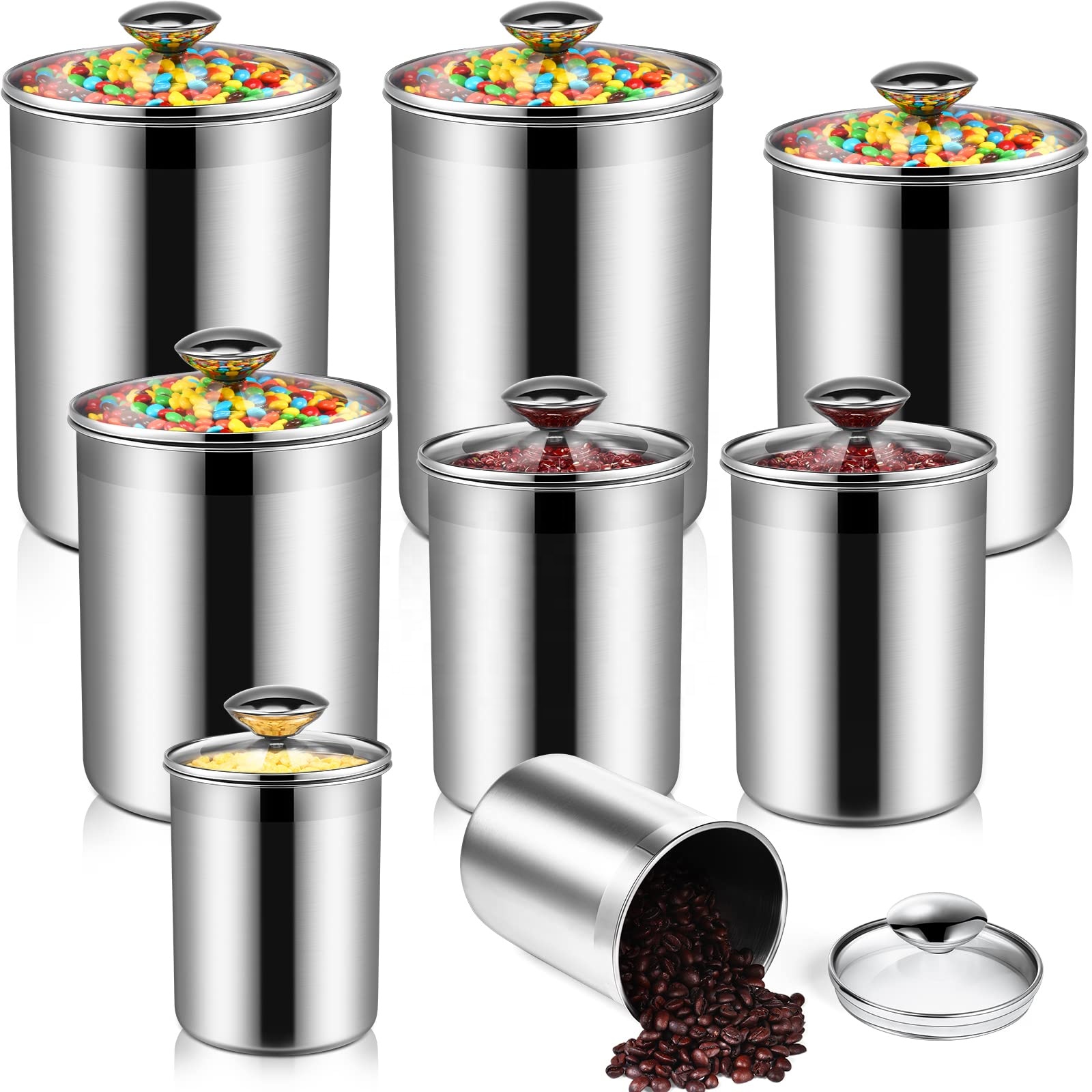 食品保存容器 茶葉 コーヒー 砂糖 小麦粉 密閉 キッチン  - Food Storage Glass Containers のレビューと価格