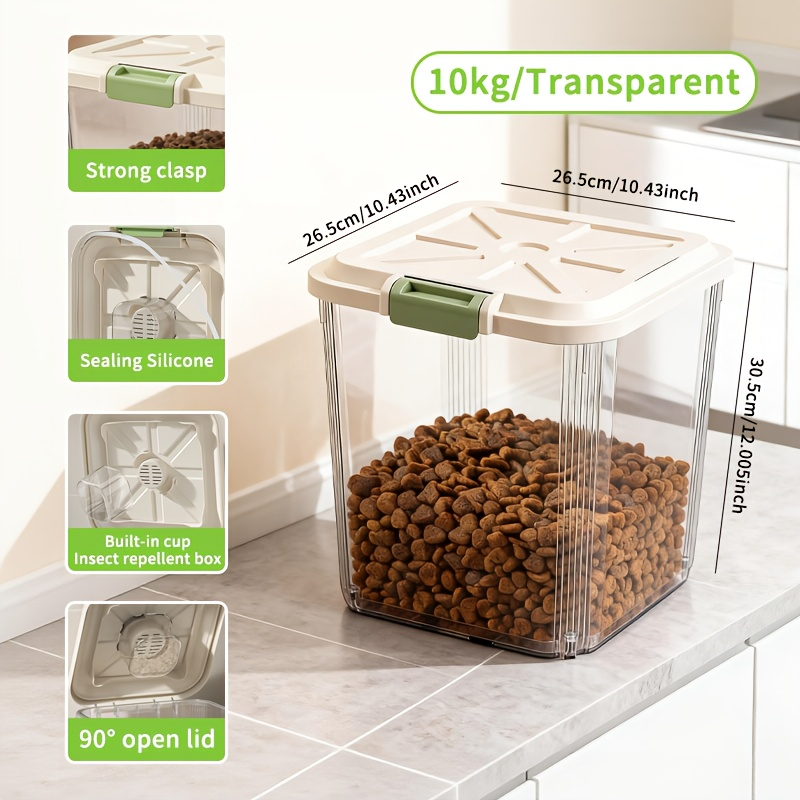 大容量ペットフード収納ボックス（車輪付き）。 内蔵の計量スプ - Food Storage On Wheels のレビューと価格