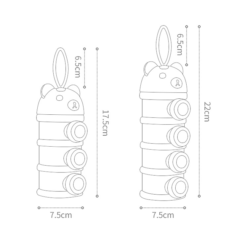 ストレージ 3/4 層ポータブル食品容器粉ミルクパウダーカー - Food Storage 1 Year のレビューと価格
