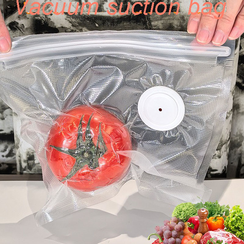 新しい再利用可能な真空保存袋 キッチン野菜果物包装袋 食品シ - Food Storage Vacuum Bags のレビューと価格
