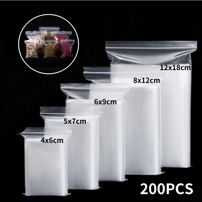 100枚入り透明ジップバッグ 食品・ジュエリー用真空保存袋  - Food Storage Vacuum Bags のレビューと価格