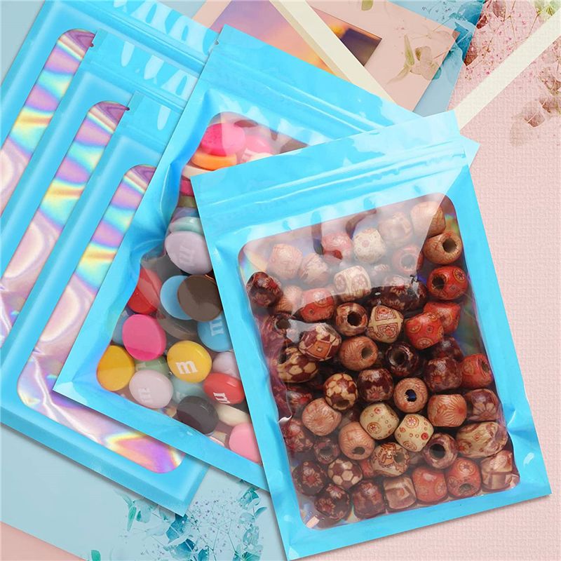 ABWZ-300個 再密封可能なホログラフィックバッグ、食品 - Food Storage Mylar Bags のレビューと価格