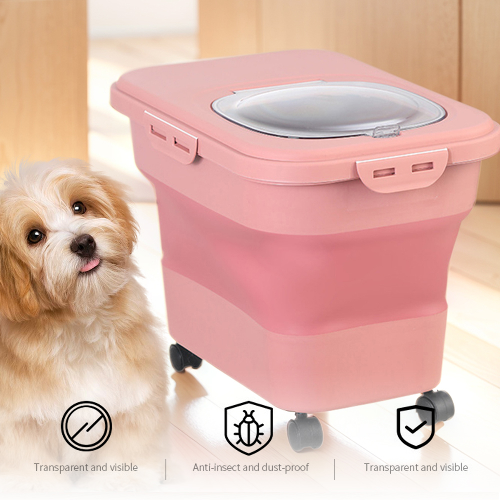 折りたたみ式ドライキャットフードボックス 20-30LB 折 - Food Storage On Wheels のレビューと価格