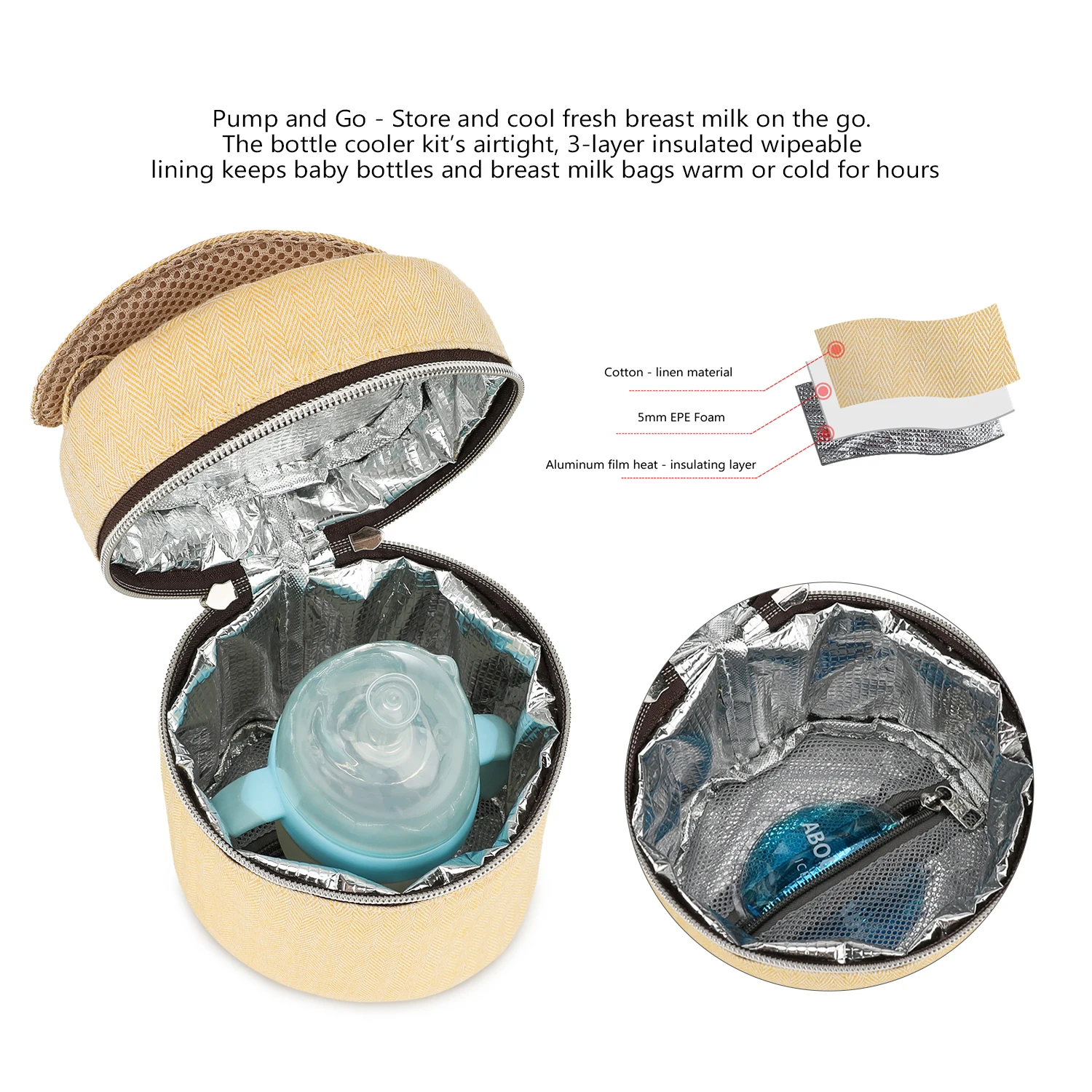 ボトルバッグ防水恒温搾乳器ケトル母子旅行用ボトル収納バッグポ - Food Storage For Baby のレビューと価格
