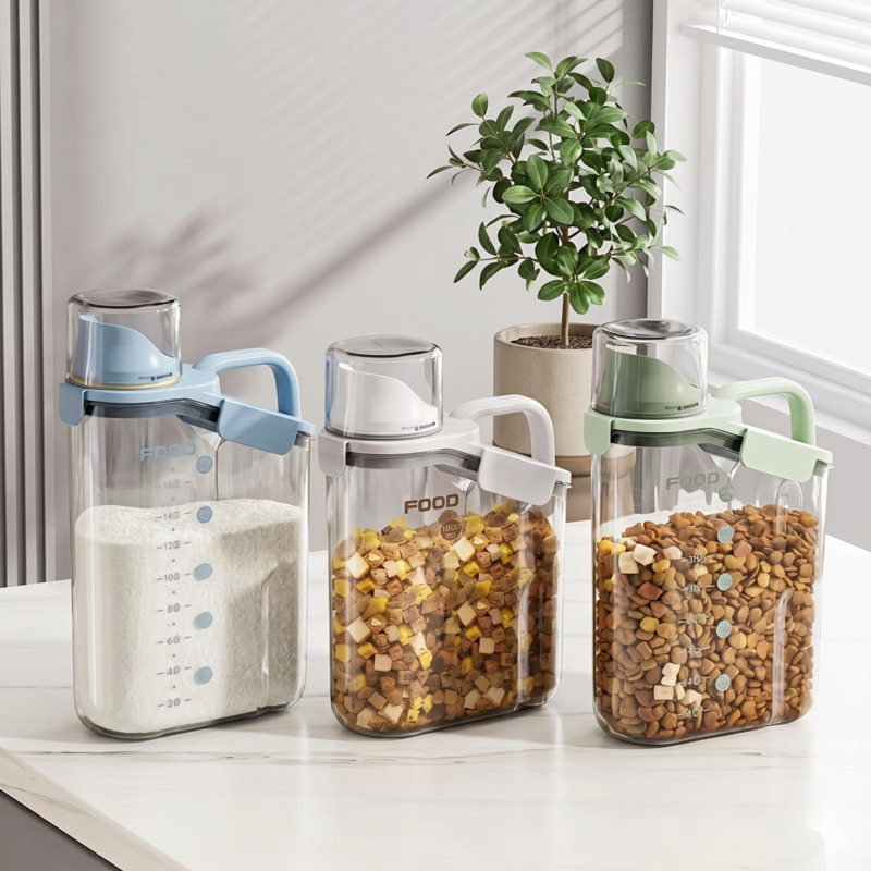 ペットフード保存容器 密閉 防湿 猫と犬のフード用 キッチン - Food Storage No Pantry のレビューと価格
