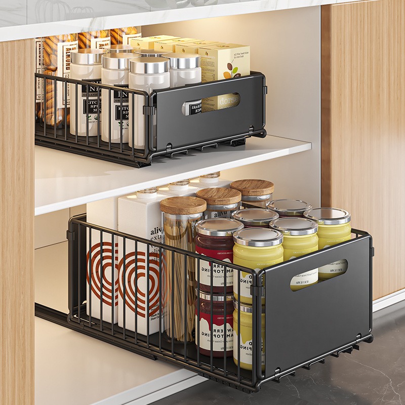 キッチンキャビネット用スライドアウト収納バスケット、スパイス - Food Storage Without Pantry のレビューと価格