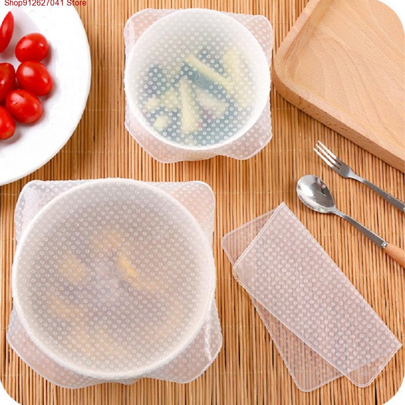 4個入りシリコン製再利用可能ボウルカバー、食品保存カバー、再 - Food Storage Variety Pack のレビューと価格